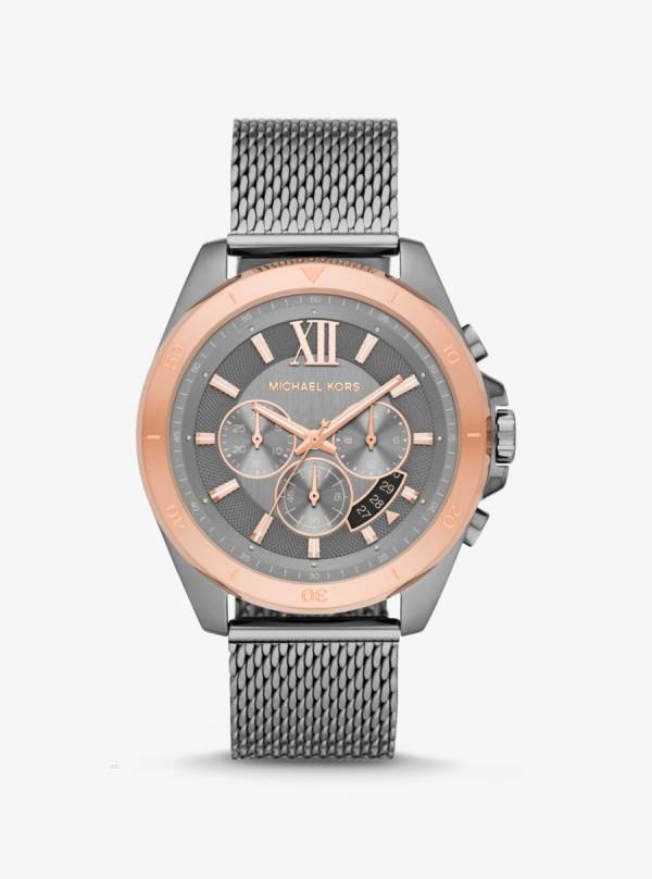 Panske Oversized Hodinky Michael Kors Oversized Brecken Gunmetal Mesh Obsidian - Hodinky Michael Kors Levně | KUFMW-7469